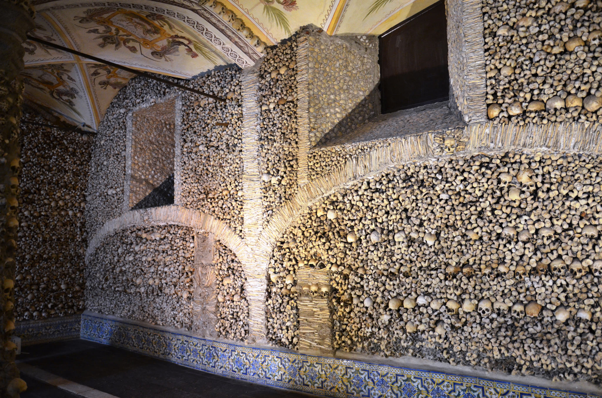 Capela dos osos, skull and bones chapel in Evora, Portugal