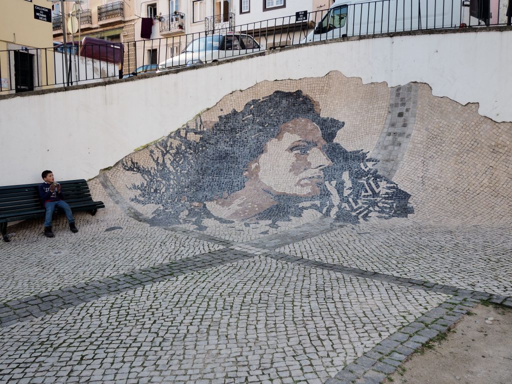 Amalia Rodrigues tiles in Alfama, Portugal
