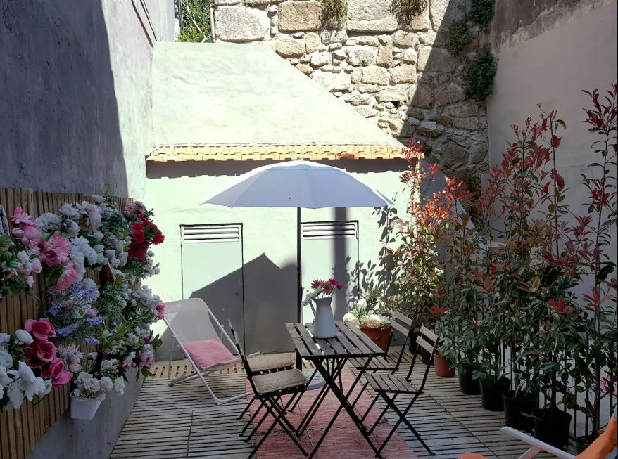 Lovely Patio of a Porto Airbnb. Link in the blog post.
