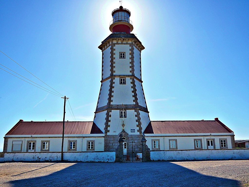 A lighthouse on Cape Espichel, Setubal. Portugal