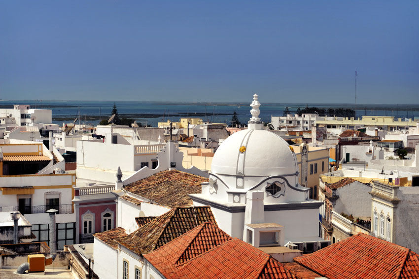 View to Olhao white-washed town.