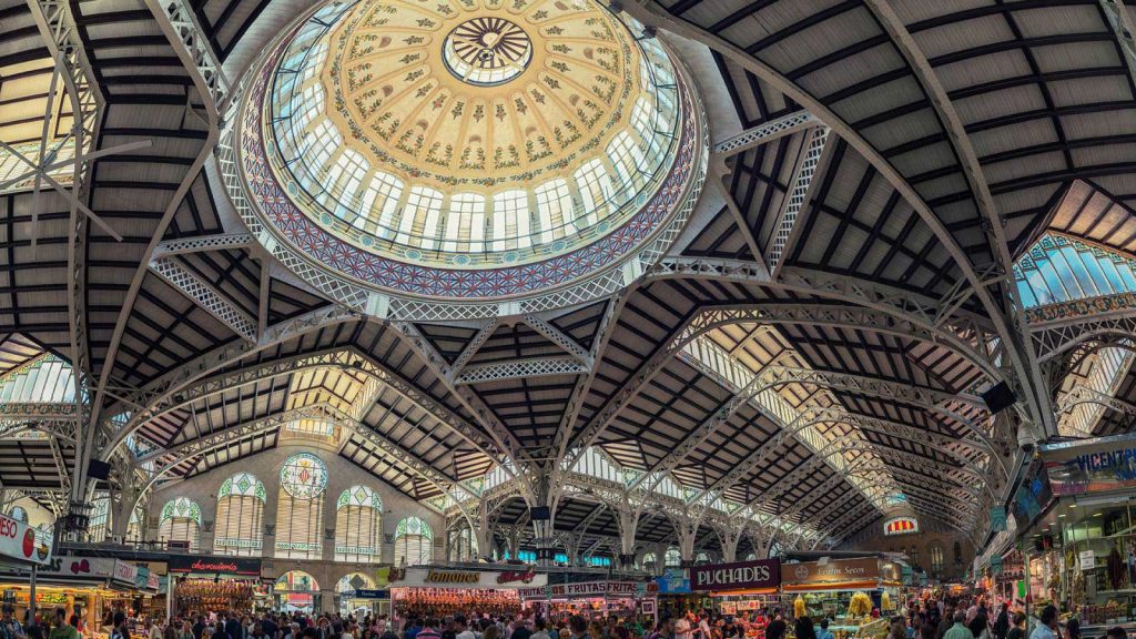 Mercado Central is the holy ground of food lovers in Valencia allows you to buy the best produce for a fraction of what you’d pay in northern European countries. 