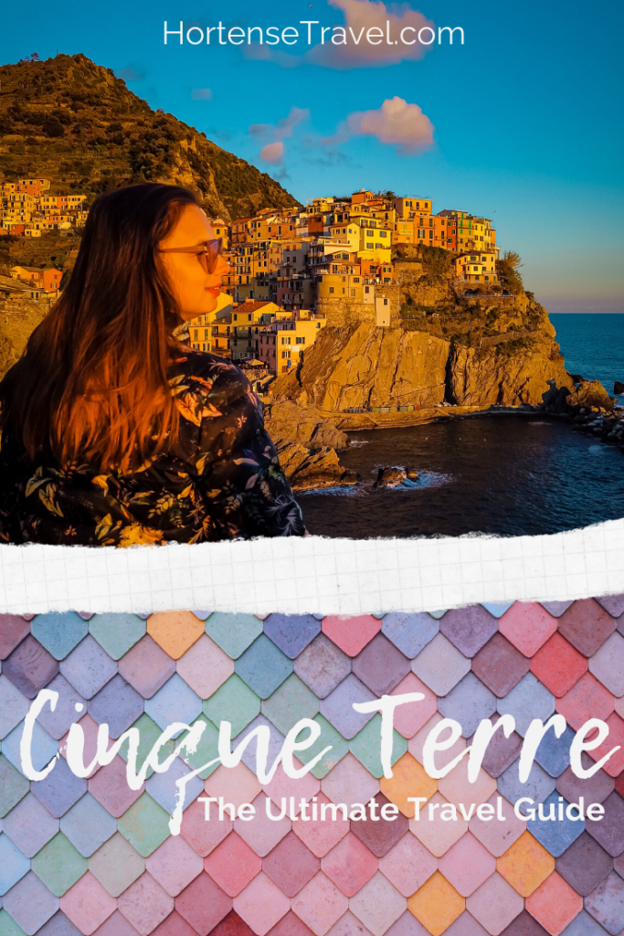Cinque Terre - Manarola, a women looking over the village of Manarola.